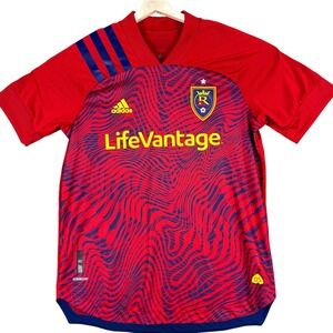 Real Salt Lake Jersey Mens Large Red MLS Soccer Adidas AEROREADY LifeVantage